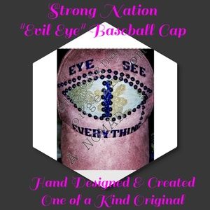 Spiritual "Evil Eye" Baseball Cap Pink SUEDE